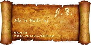 Ján Noémi névjegykártya